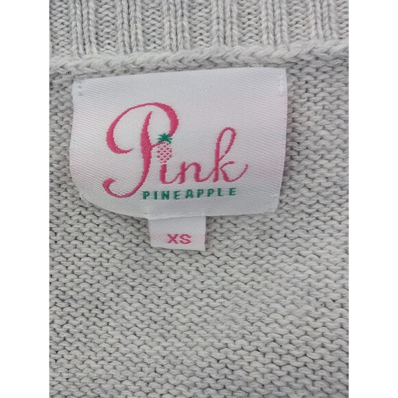 Pink Pineapple MVP "More Veuve Please" Gray Cotton Sweater Size XS-Med - Picture 2 of 6
